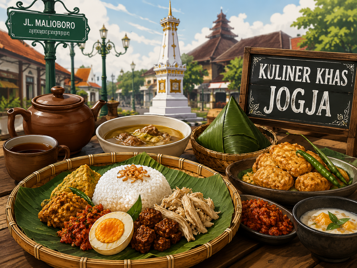 Ilustrasi kuliner khas Jogja